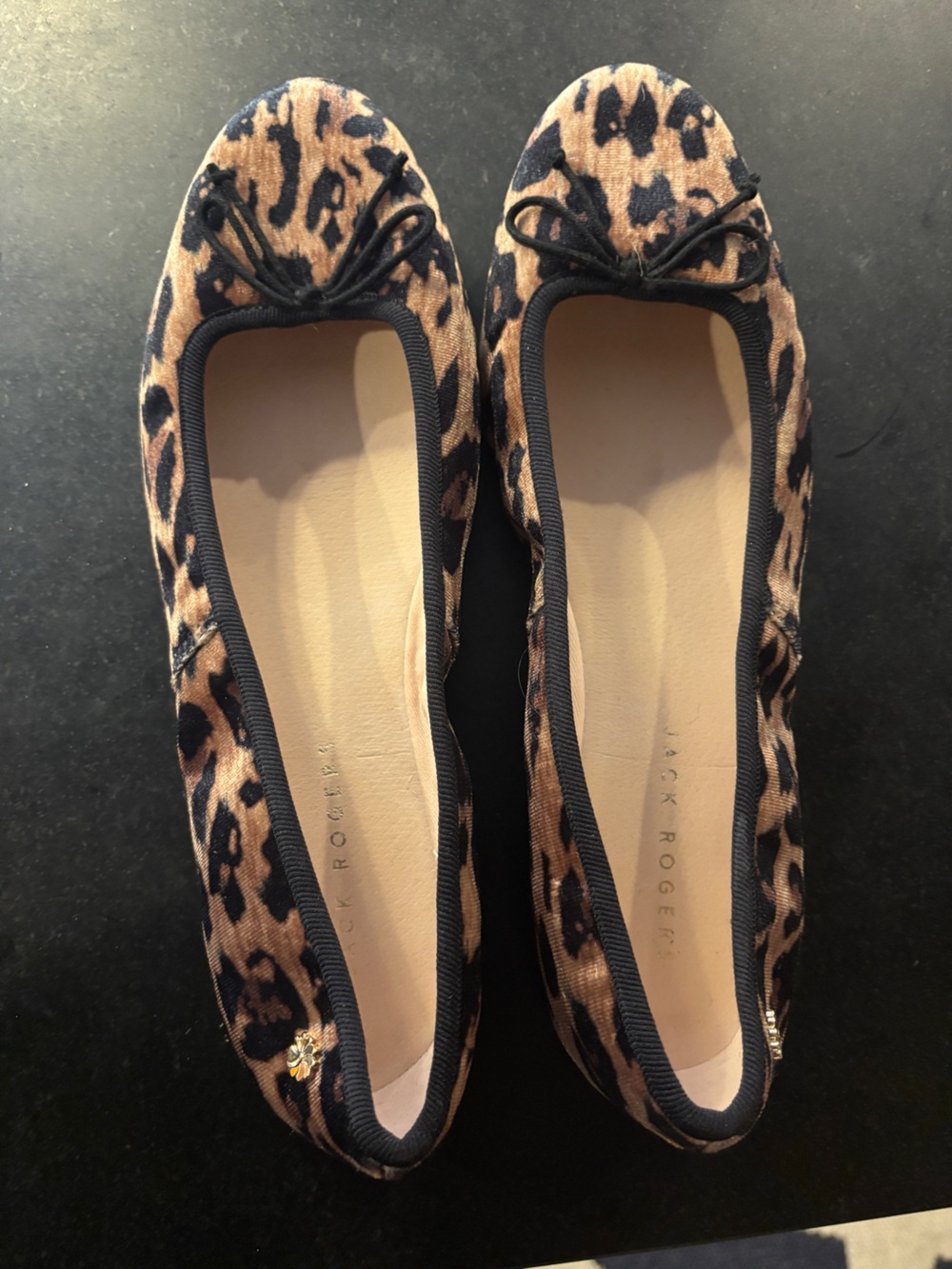 Jack Rogers Leopard Ballet Flats in Tan and Black- never worn
